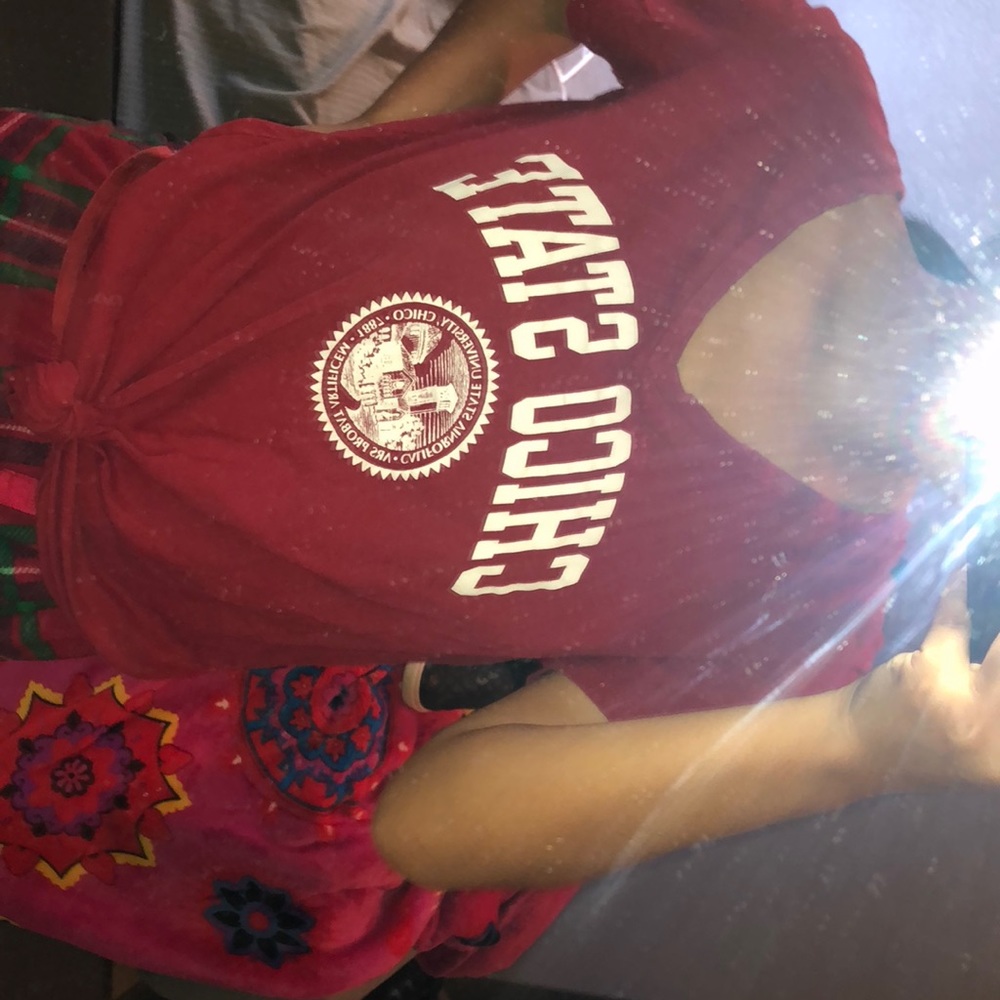 A shirt sleeve red